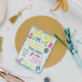 サマープールパーティの招待状 招待状