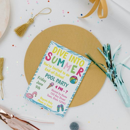 サマープールパーティの招待状 招待状