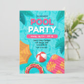 サマープールパーティの招待状 招待状 (スタンド正面)