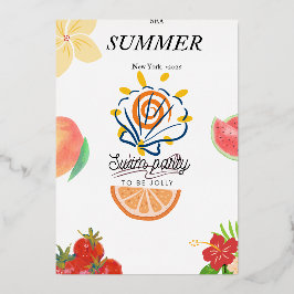 サマープールパーティの招待状。 箔招待状