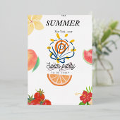 サマープールパーティの招待状。 箔招待状 (立ち正面)