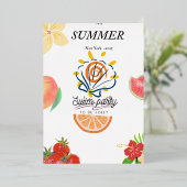 サマープールパーティの招待状。 箔招待状 (立ち正面)