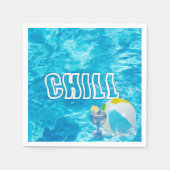 サマープールパーティーおもしろいナプキンス スタンダードカクテルナプキン (正面)