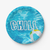 サマープールパーティーおもしろい ペーパープレート (正面)