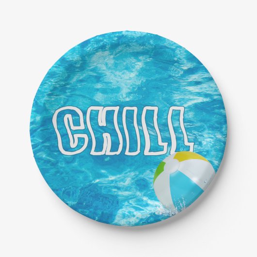 サマープールパーティーおもしろい ペーパープレート (正面)