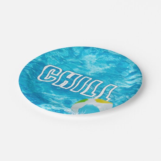 サマープールパーティーおもしろい ペーパープレート (アングル)