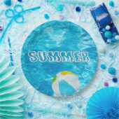 サマープールパーティーおもしろい ペーパープレート (パーティー)