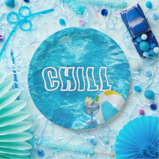 サマープールパーティーおもしろい ペーパープレート (パーティー)