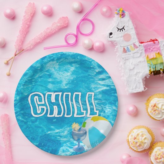サマープールパーティーおもしろい ペーパープレート (パーティー)