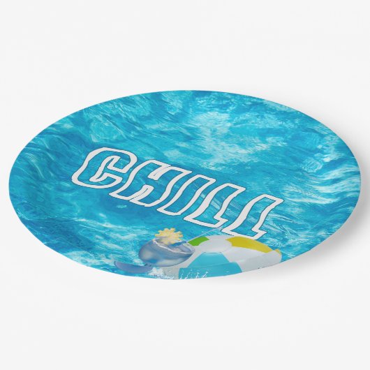 サマープールパーティーおもしろい ペーパープレート (アングル)