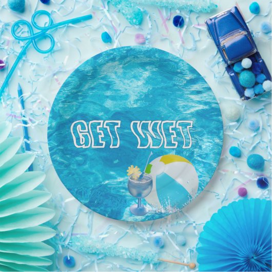 サマープールパーティーおもしろい ペーパープレート (パーティー)