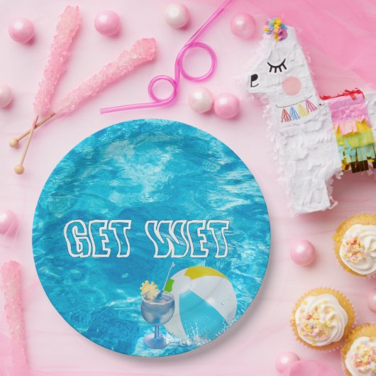 サマープールパーティーおもしろい ペーパープレート (パーティー)