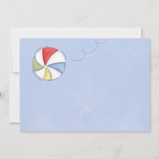 サマープールパーティーかわいいカスタム 招待状 (裏面)