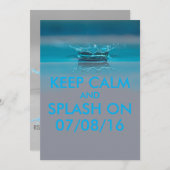 サマープールパーティーまたはビーチパーティー 招待状 (正面/裏面)