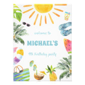 サマープールパーティーウェルカムサイン フォトプリント            (正面)