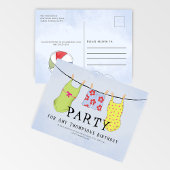 サマープールパーティーカラフル水着 ポストカード