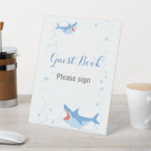 サマープールパーティーシャークフロートゲストブック誕生日 台座サイン (インサイチュ)