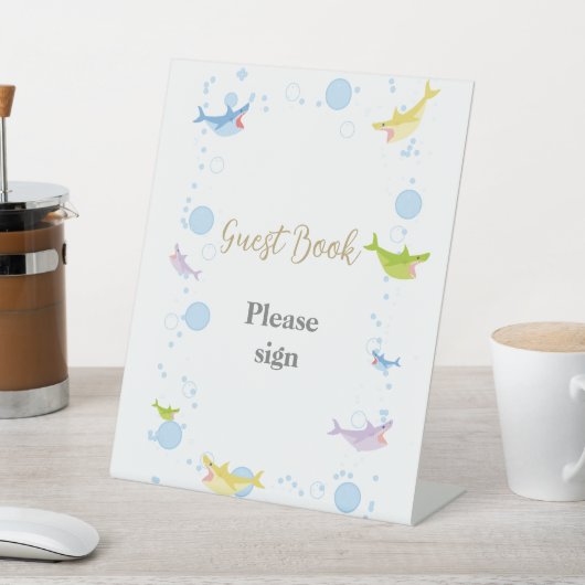サマープールパーティーシャークフロートゲストブック 台座サイン (インサイチュ)