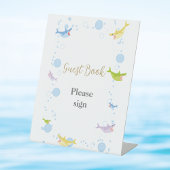 サマープールパーティーシャークフロートゲストブック 台座サイン