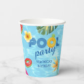 サマープールパーティースイミングウォーター誕生日 紙コップ (裏面)