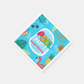 サマープールパーティースイミング誕生日 スタンダードカクテルナプキン (角)