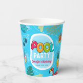 サマープールパーティースイミング誕生日 紙コップ (裏面)