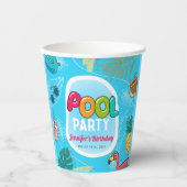 サマープールパーティースイミング誕生日 紙コップ (正面)