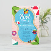 サマープールパーティーチャイルド誕生日 招待状 (スタンド正面)