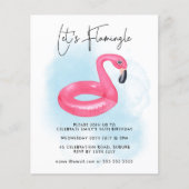 サマープールパーティーピンクフラミンゴ10代の誕生日インビ (正面)