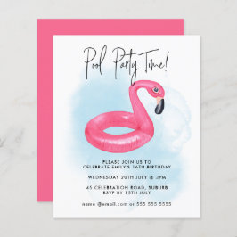 サマープールパーティーピンクフラミンゴ10代の誕生日