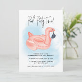サマープールパーティーフラミンゴエイジ誕生日 招待状 (スタンド正面)