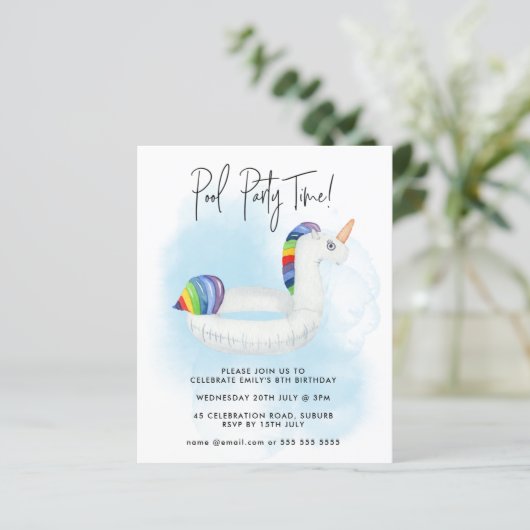 サマープールパーティーレインボーユニコーン任意の年齢誕生日 (スタンド正面)