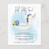 サマープールパーティーレインボーユニコーン任意の年齢誕生日 (正面)