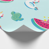 サマープールパーティー誕生日ラッピング紙 ラッピングペーパー (角)