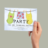 サマープールパーティー誕生日水着カスタム 招待状