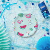 サマープールパーティー誕生日紙プレート ペーパープレート (パーティー)