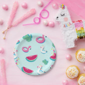 サマープールパーティー誕生日紙プレート ペーパープレート (パーティー)