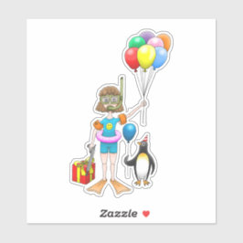 サマープールパーティー誕生日 シール