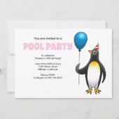 サマープールパーティー誕生日 招待状 (正面)