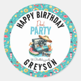 サマープールパーティー2nd birthday ラウンドシール