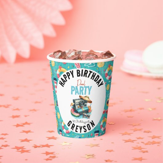 サマープールパーティー2nd birthday 紙コップ (インサイチュ)