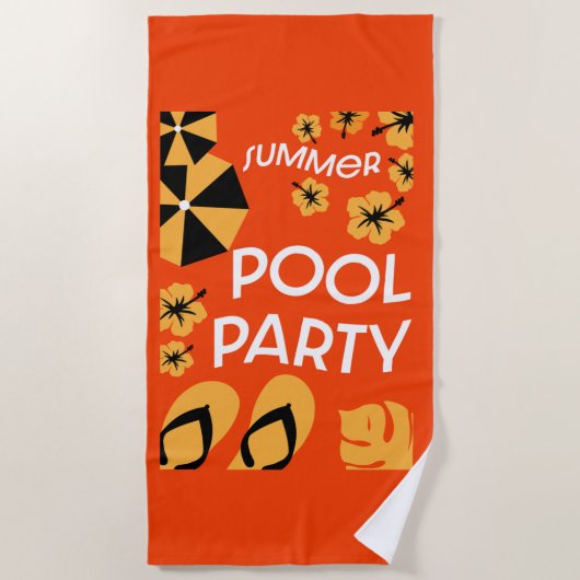 サマープールパーティー ビーチタオル (正面)