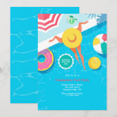 サマープールパーティー 招待状 (正面/裏面)