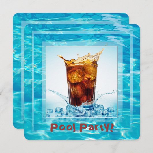 サマープールパーティー 招待状 (正面/裏面)