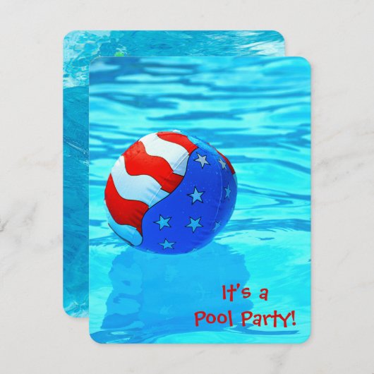 サマープールパーティー 招待状 (正面/裏面)