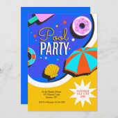 サマープールパーティー 招待状 (正面/裏面)