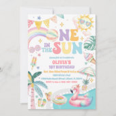 サマープールパーティー 1歳の誕生日招待状 招待状 (正面)