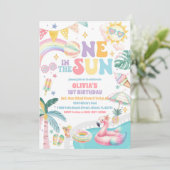 サマープールパーティー 1歳の誕生日招待状 招待状 (スタンド正面)