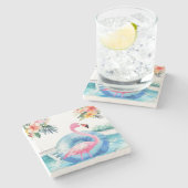 サマープールフラミンゴ ストーンコースター (横)