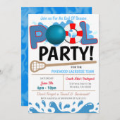 サマープールラクロスパーティの招待状 招待状 (正面/裏面)